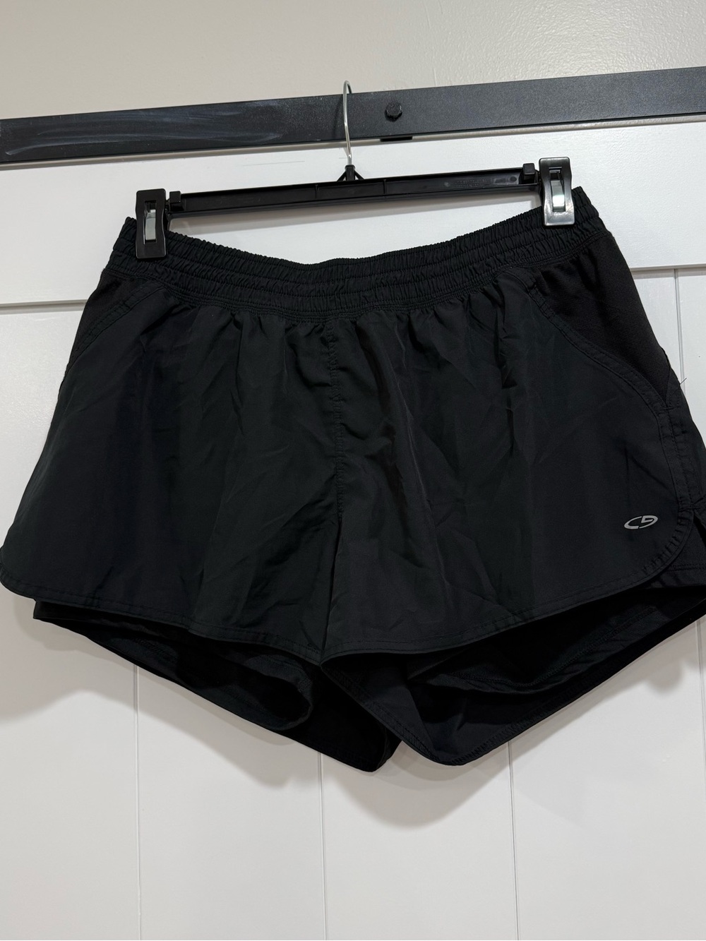 Champion Women's Black Athletic Running Shorts with Logo